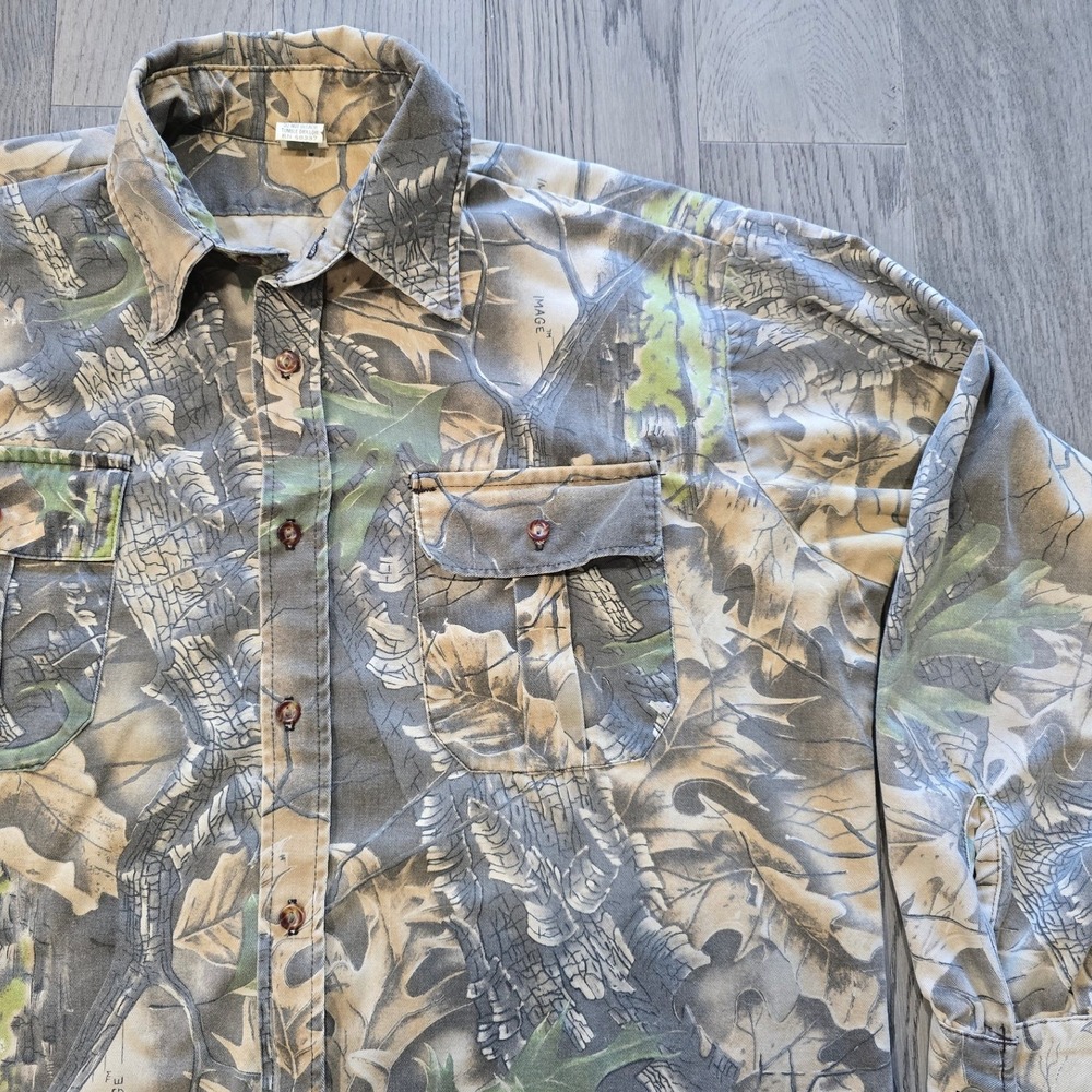 VTG Longsleeve Button-Up Camo Hunting Shirt Men's Large